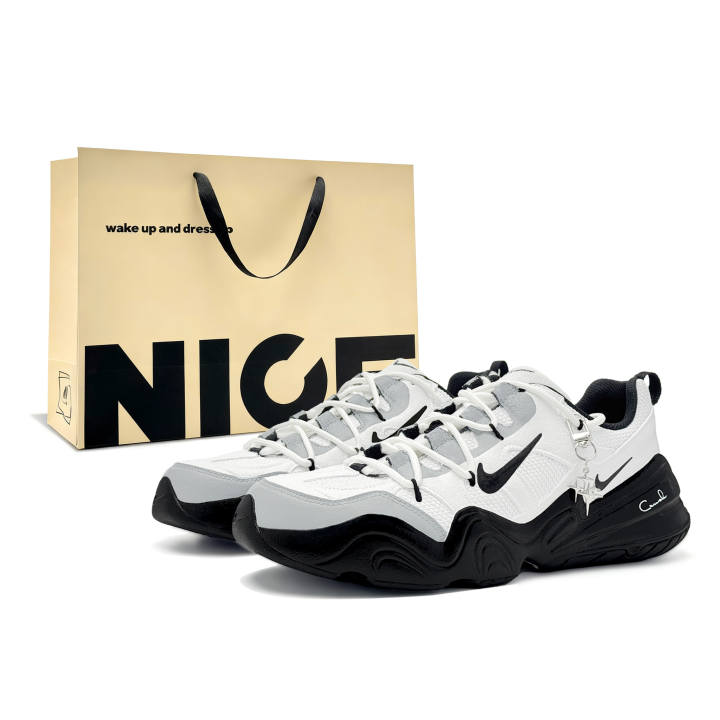 Nike Nike Tech Hera Cushioning, Wear Resistant Low top Casual Shoes Unisex Black White Gray