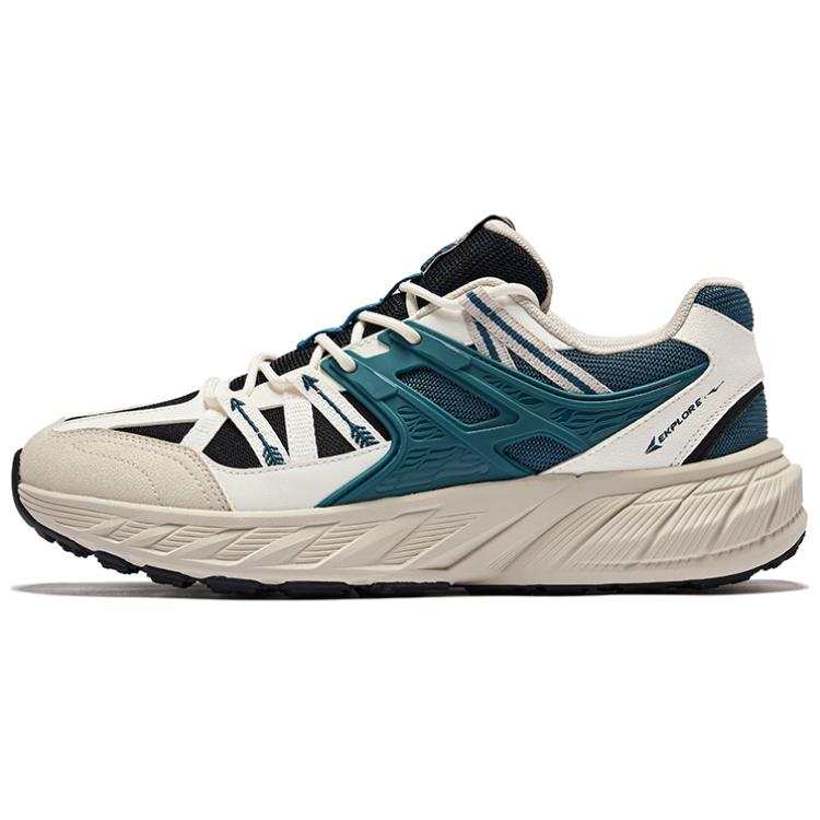 Erke Slip Resistant Abrasion Resistant Low top Casual Shoes Men's Pumice Gray Numbers Cyan