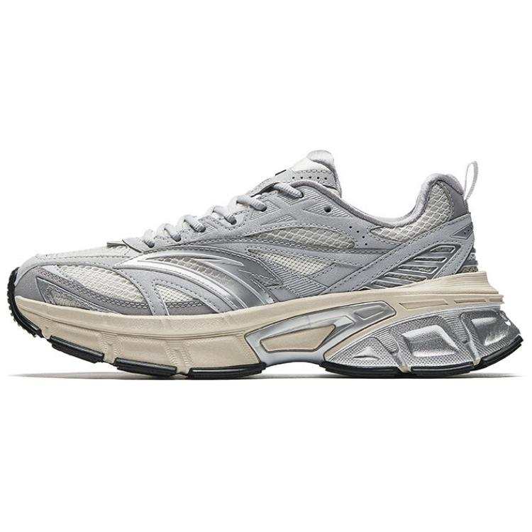 Anta Abrasion Resistant Cushioning Thermal Low top Casual Shoes Women's White Gray Silver