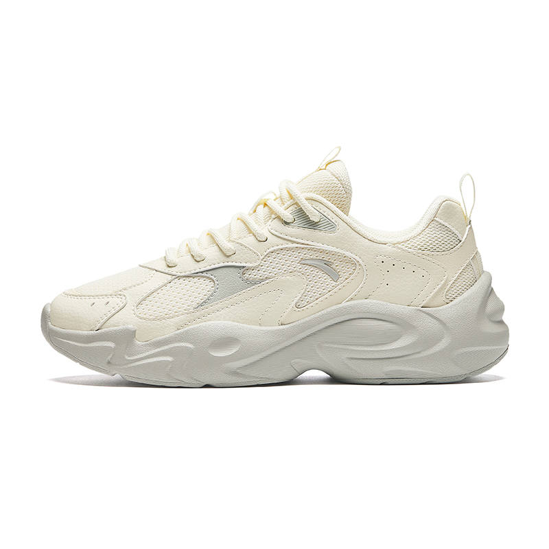 Anta Life Collection Slip Resistant Abrasion Resistant Low top Casual Shoes Women's Light Beige White