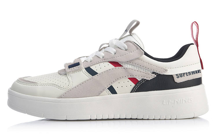 Li-Ning Li Ning Superwave Slip Resistant Abrasion Resistant Low top Sports Casual Shoes Men's White Gray
