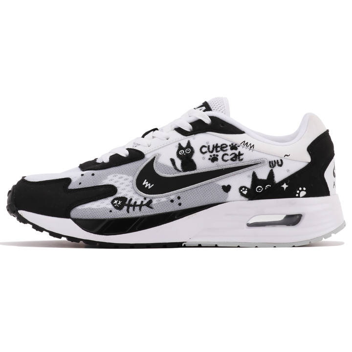 Nike Nike Air Max Solo Mesh Abrasion Resistant Breathable Low top Casual Shoes Men's Black White