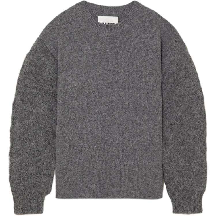 JIL SANDER Sweaters Women's Dark Gray Crew Neck Moderate Straight Fit