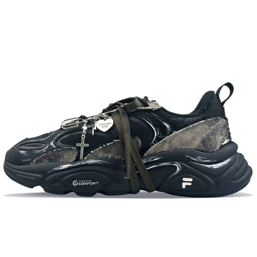 FILA Mars 2 Slip Resistant Abrasion Resistant Slip Resistant Abrasion Resistant Low top Casual Shoes Men's Black
