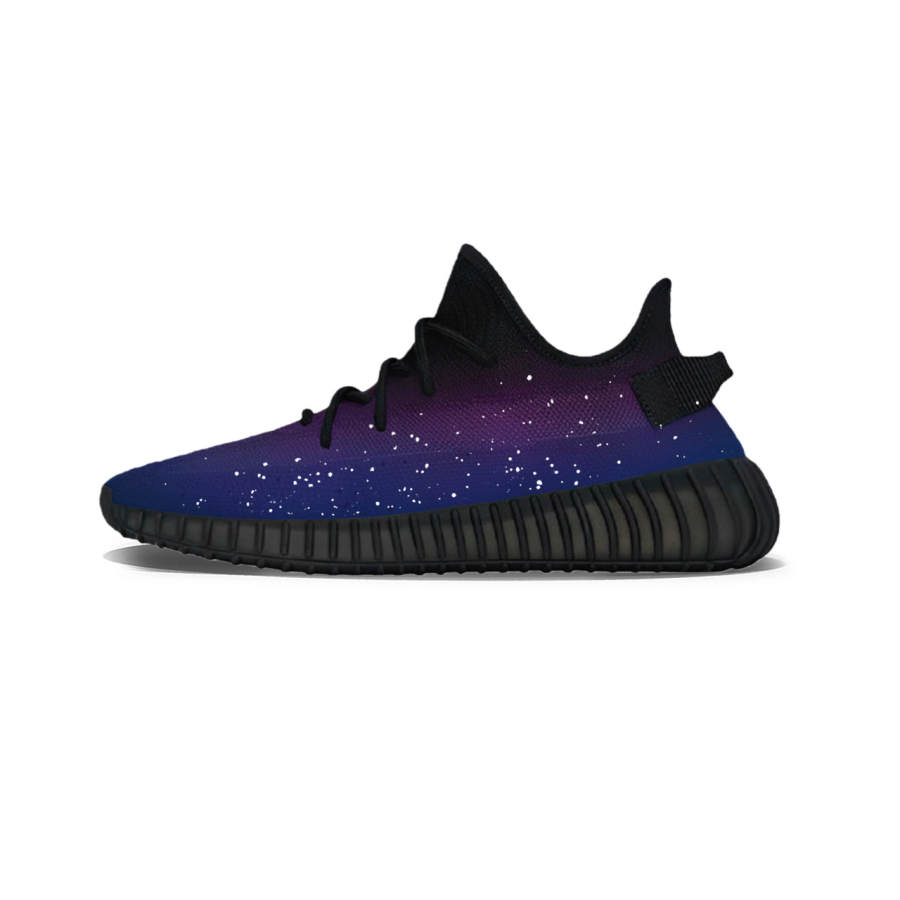 Adidas Originals Yeezy Boost 350 V2 Galaxy Abrasion Resistant Low top Casual Shoes Unisex Black