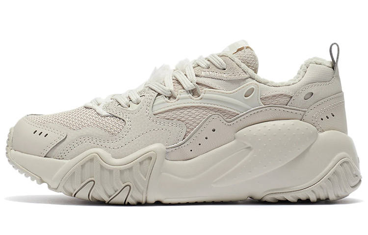 Li-Ning Li Ning Cat Paw Lite Fleece lined Slip Resistant, Abrasion Resistant, Thermal Low top Running Shoes Women's Oats Gray