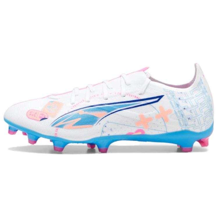 PUMA Ultra 5 Match AG Artificial Ground FG Firm Ground Abrasion Resistant Soccer Shoes Men's White Blue