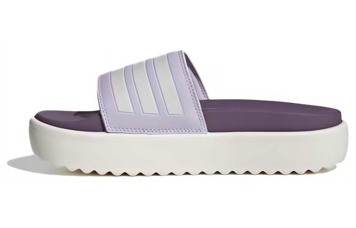 Adidas Adidas Adilette Platform Slides Silver Dawn Zero Metalic Shadow Violet Women's