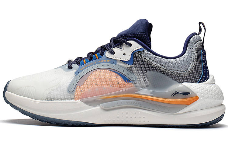 Li-Ning Li Ning Spark Trendy Rebound Low top Sports Casual Shoes Men's White Purple Blue