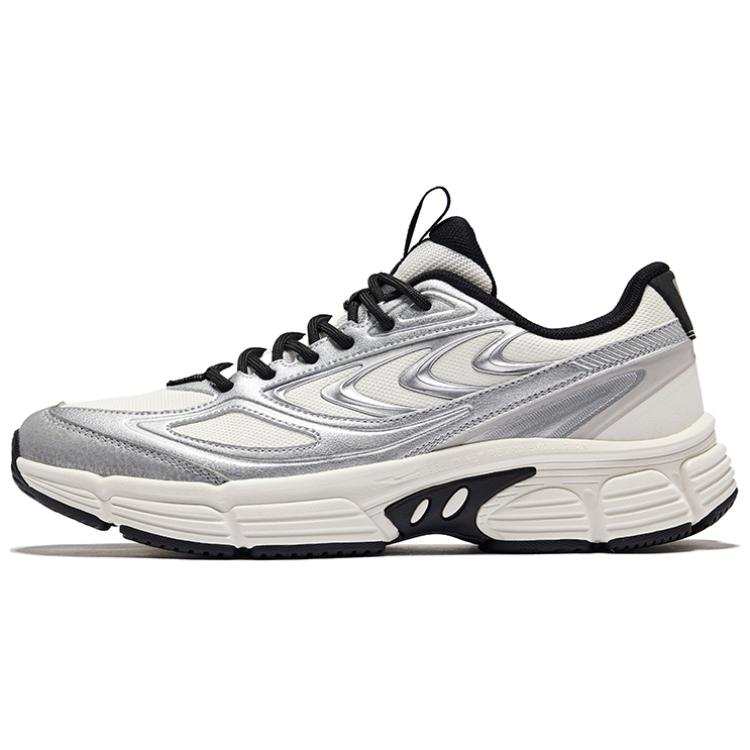 Erke Turbulent Low top Casual Shoes Men's Microcrystal White Bright Silver