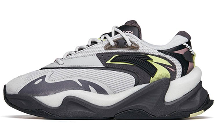 Anta Pulse Life Collection Cushioning Slip Resistant Abrasion Resistant Low top Chunky Sneakers Men's Gray