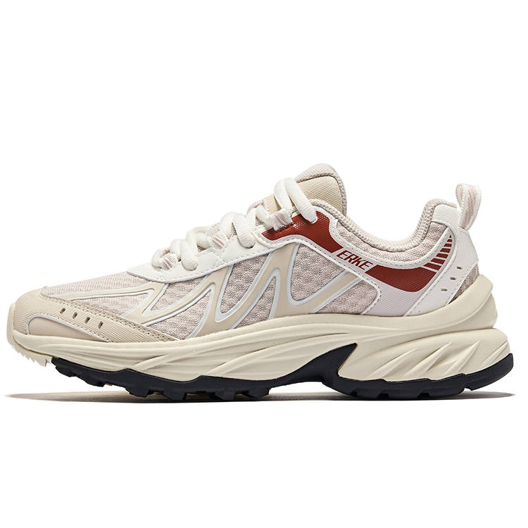 Erke Cushioning Slip Resistant Support Low top Casual Shoes Women's Painted Gray Microcrystal White