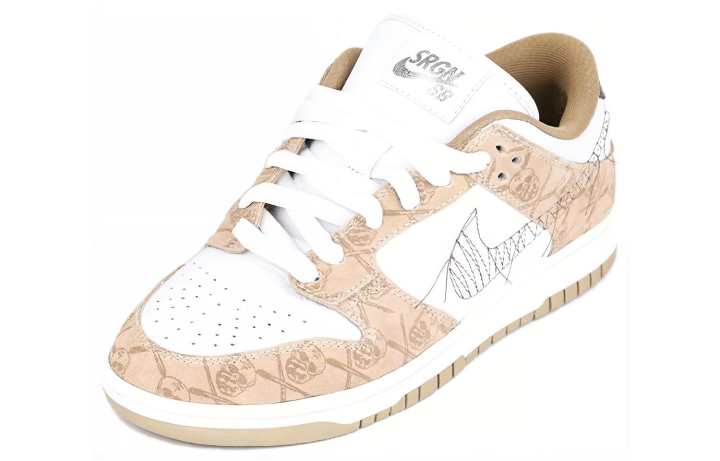 Nike THE SHOE SURGEON x Nike Dunk SB Comfortable Slip Resistant Low top Casual Shoes Men's Brown White