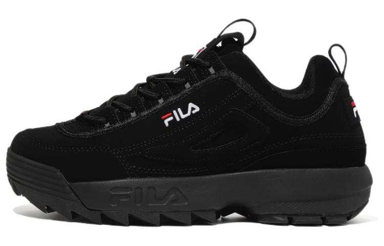 FILA Disruptor 2 1998 Synthetic Leather Abrasion Resistant Abrasion Resistant Low top Casual Shoes Unisex All Black