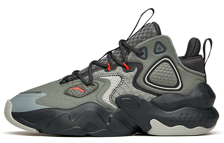 Anta Bastard Wei Feng 2 Slip Resistant Abrasion Resistant Mid top Chunky Sneakers Asphalt Gray