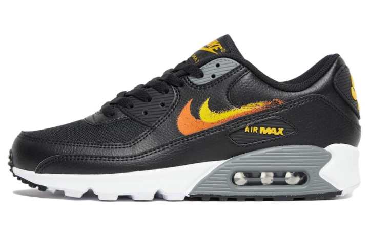 Nike Nike Air Max 90 Textile, Leather Low top Sports Casual Shoes Black