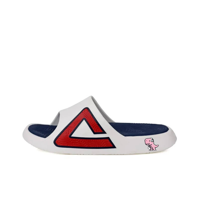 PEAK Tai Ji1.0 Dinosaur EVA Slip Resistant Abrasion Resistant Odor Resistant Slippers Unisex Ecru/Navy Blue/Crimson