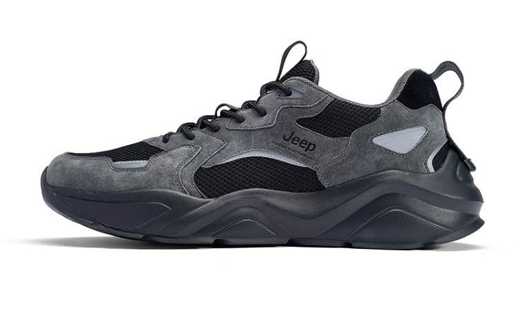 Jeep Textile, Leather Low top Casual Shoes Men's Gray