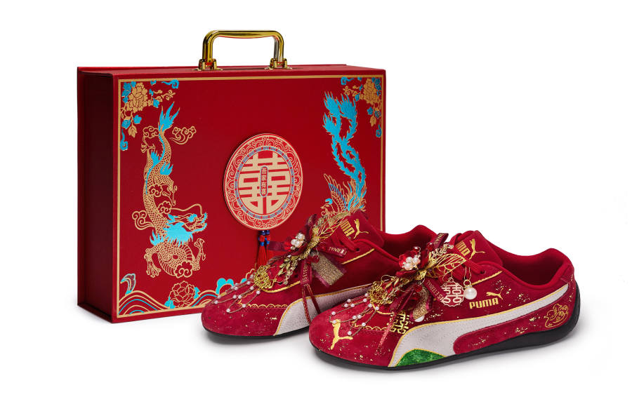 PUMA Speedcat Go OG 811 Made, Golden Jade Blessing, Gift Box Abrasion Resistant Abrasion Resistant Low top Casual Shoes