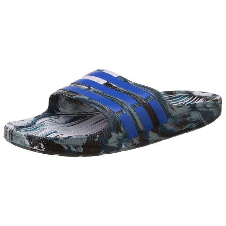 Adidas Adidas Duramo Slip Resistant Abrasion Resistant Slide Slippers Unisex White Blue