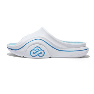 QINGKU Jin Dou Cloud Collection EVA Quiet Abrasion Resistant Slide Slippers Unisex Cloud White Blue