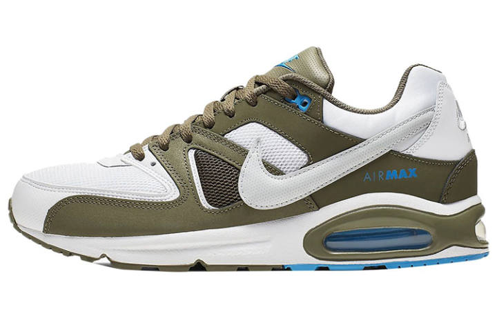 Nike Nike Air Max Command Comfortable And Breathable Cow Split Leather Low top Running Shoes Men's Olive White