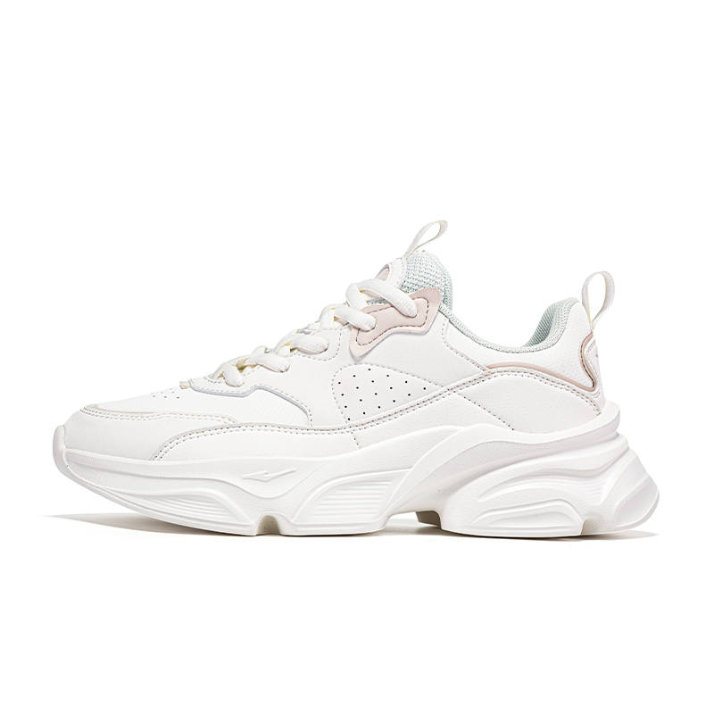 Erke Cushioning Breathable Low top Casual Shoes Women's White Gray