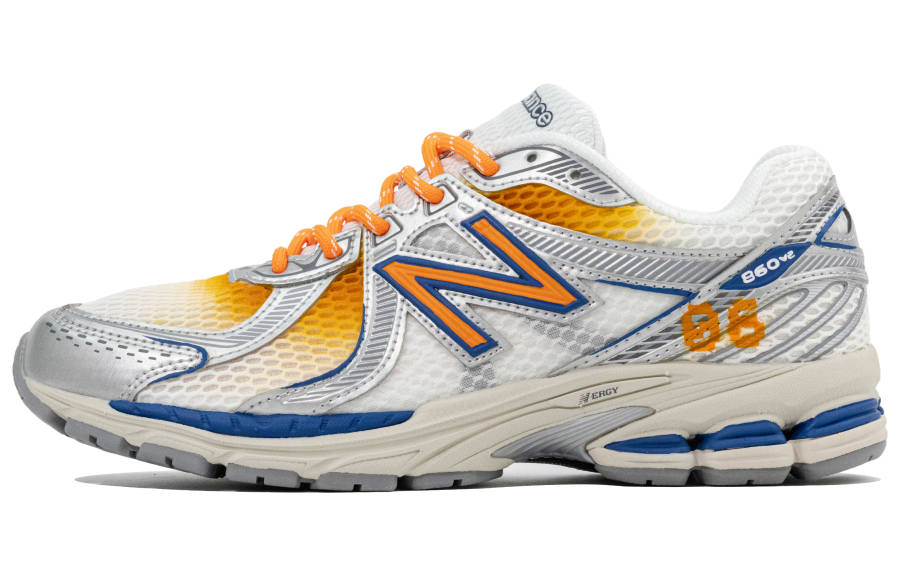 New Balance New Balance 860 Extreme Shoes, Evangelion 06 Breathable Low top Casual Shoes Unisex Gray White Blue Orange