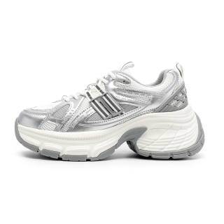 DEERWAY Low top Casual Shoes Women's White Silver