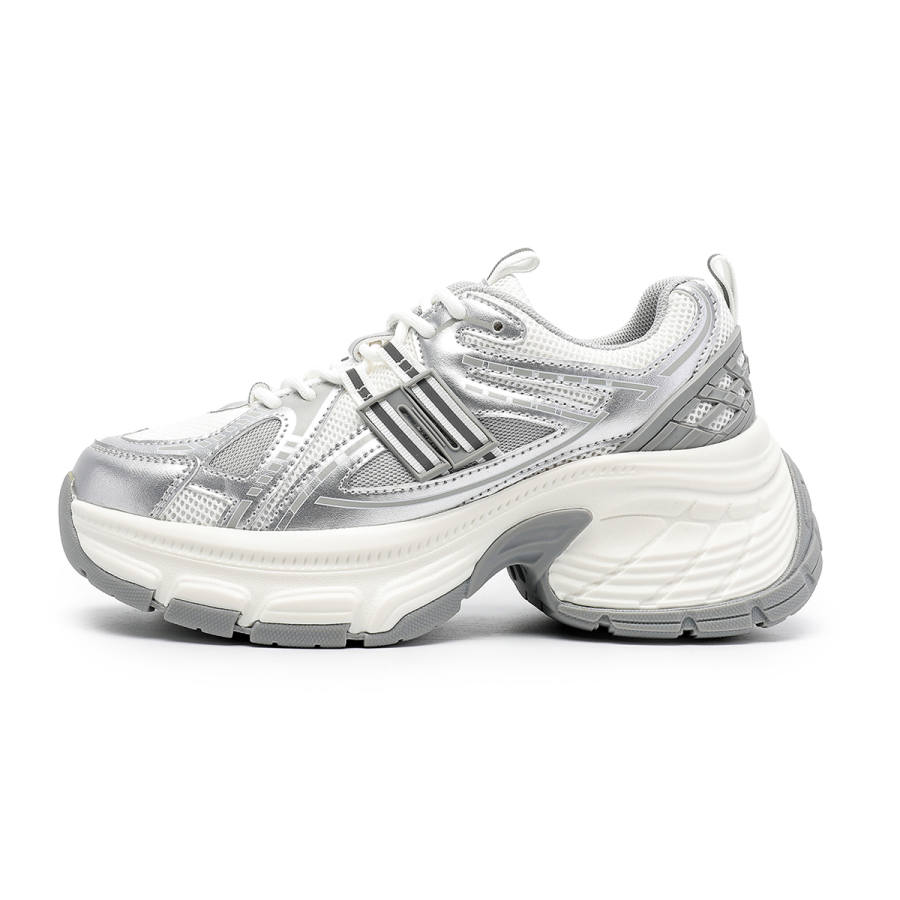 DEERWAY Low top Casual Shoes Women's White Silver