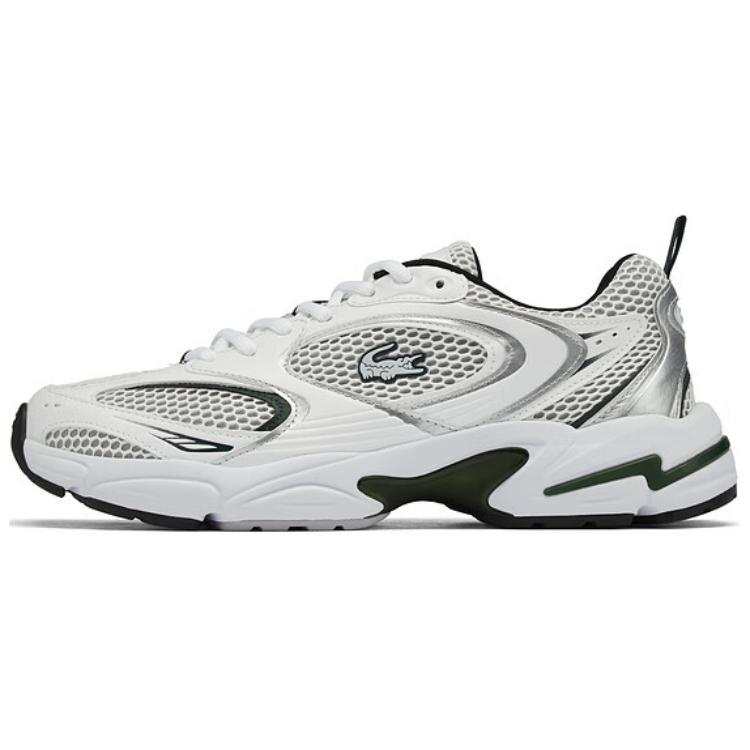 LACOSTE Low top Casual Shoes Men's White Green