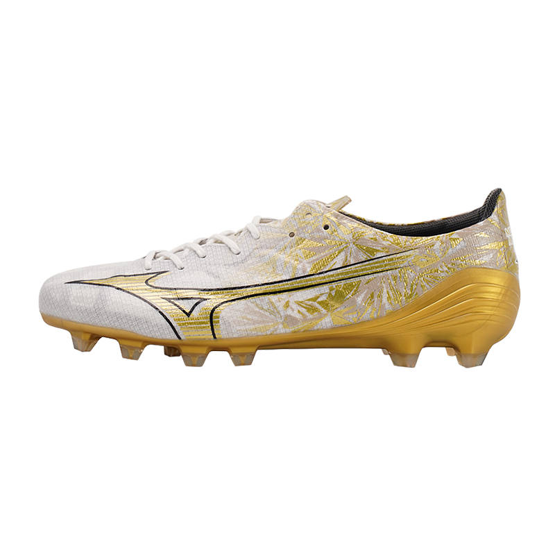 Mizuno Alpha FG Slip Resistant Abrasion Resistant Soccer Shoes Men's White Gold