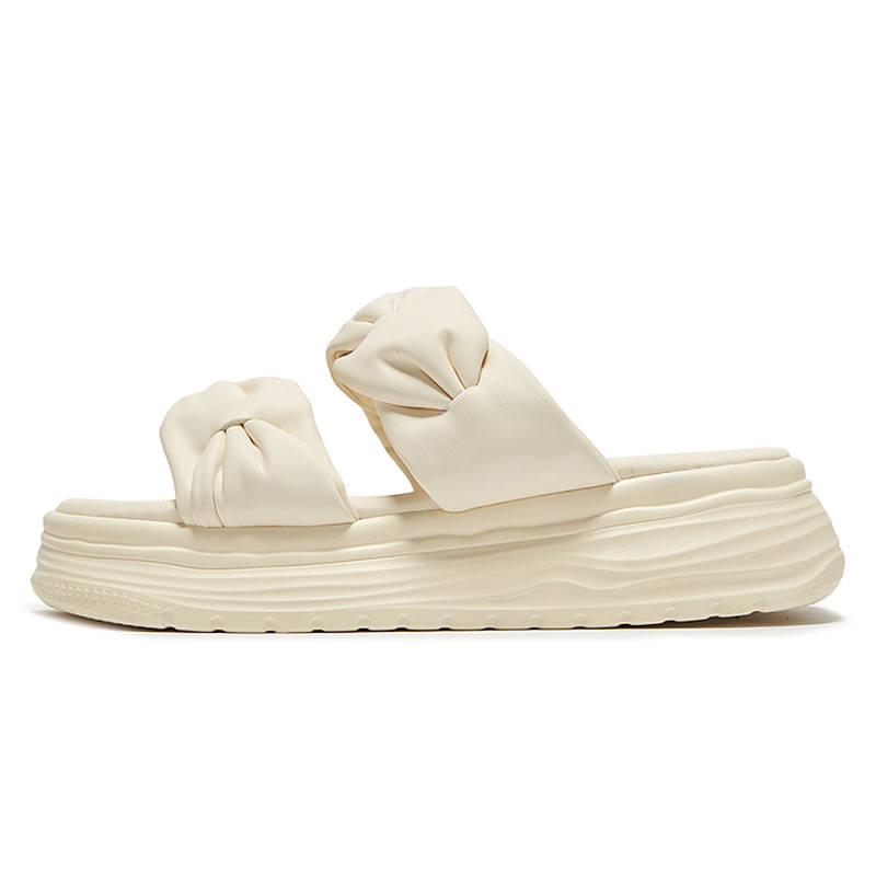 EOKAGAH Slip Resistant Abrasion Resistant Cushioning Slide Slippers Women's Ecru