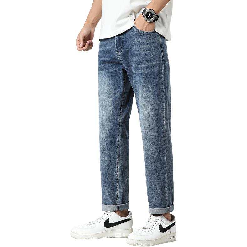 Tonlion Jeans Unisex Blue Tone Moderate Straight Fit Pants