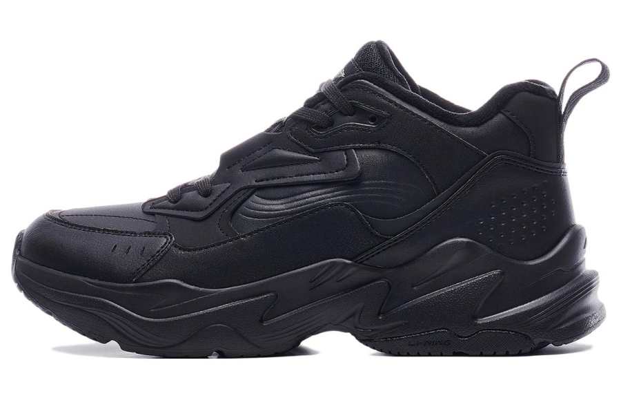 Li-Ning Li Ning Defender Comfortable Slip Resistant Mid top Casual Shoes Men's Black Fleece lined
