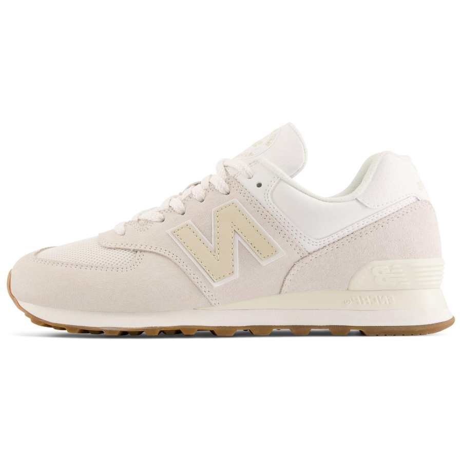 New Balance New Balance NB 574 Textile, Split Cow Leather Cushioning, Wear Resistant Low top Casual Shoes Unisex Ecru
