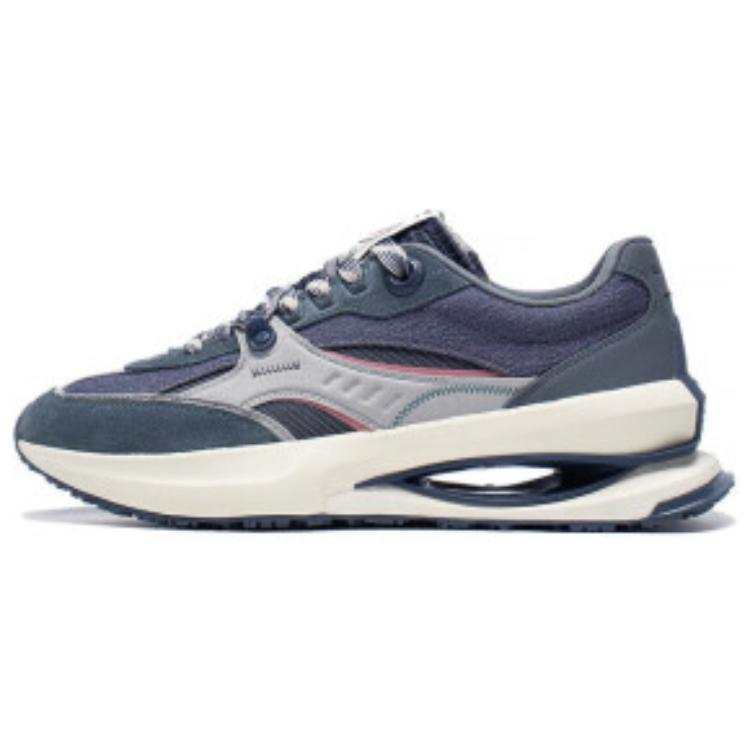 Li-Ning Li Ning 92 Shadow Cushioning Support Abrasion Resistant Slip Resistant Low top Casual Shoes Men's Gray Blue