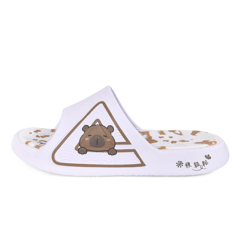 PEAK Tai Ji1.0 Abrasion Resistant Cushioning Slide Slippers Men's White Brown