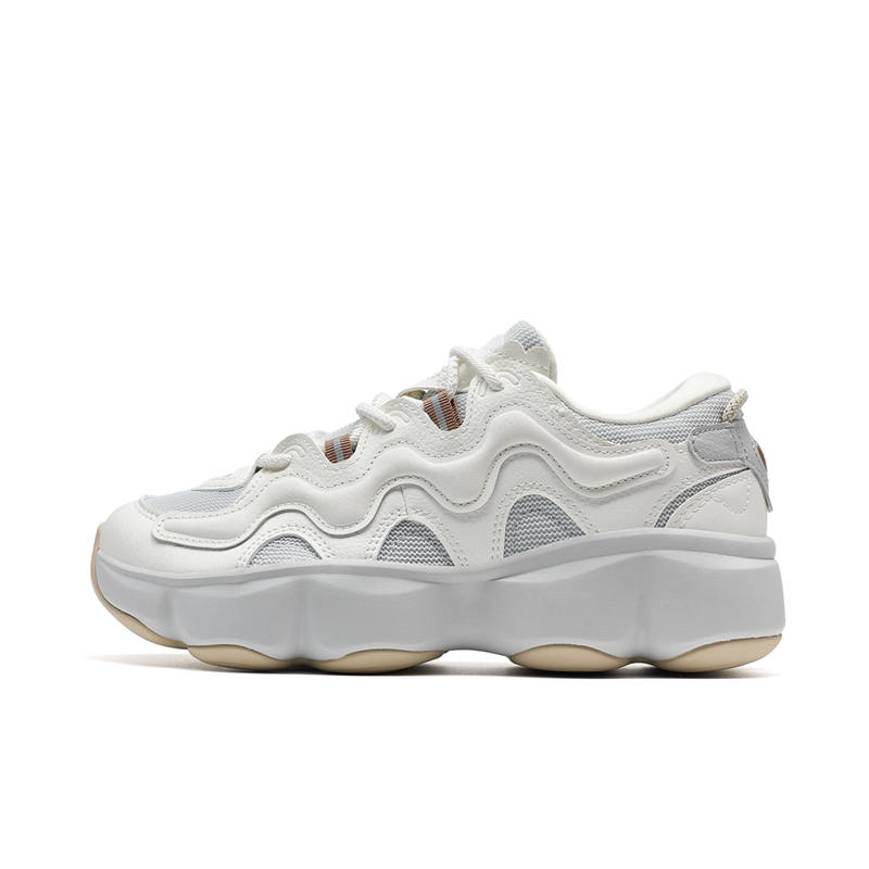 XTEP Petal Shoes 2.0 Comfortable Height Increasing Low top Casual Shoes Women's White Gray
