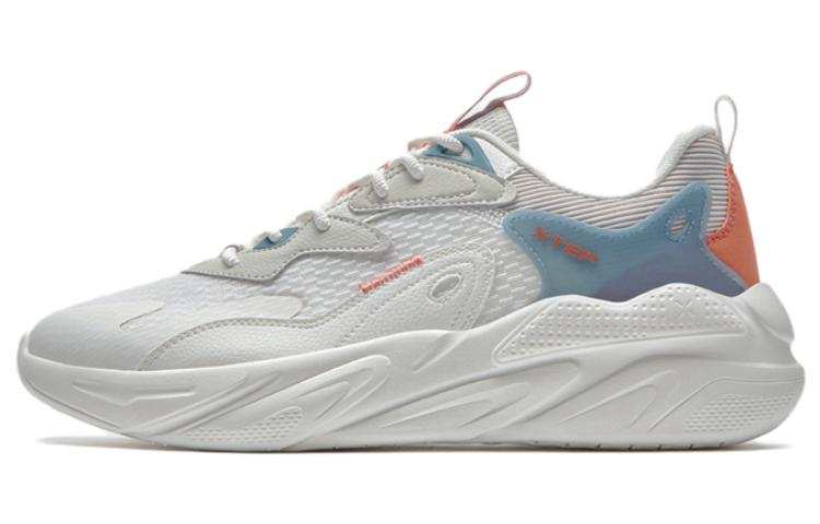 XTEP Xiaoyun Textile, Synthetic Leather Slip Resistant Abrasion Resistant Low top Casual Shoes Men's Gray Blue Orange