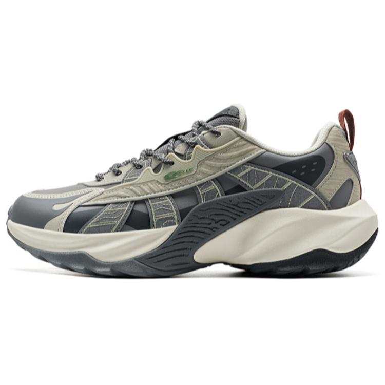 XTEP Fiery Flame 5.0 Synthetic Leather, TPU Slip Resistant Abrasion Resistant Low top Casual Shoes Men's Gray Black