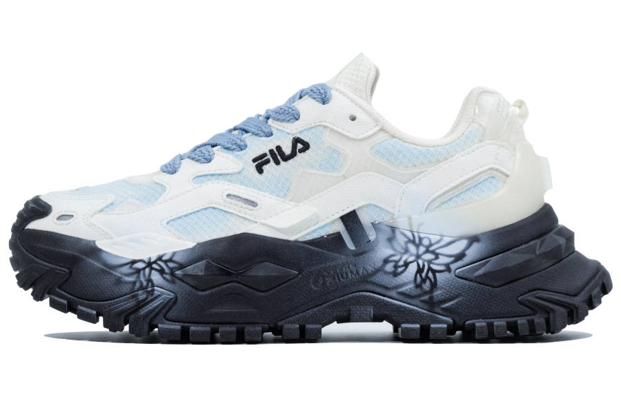 FILA FUSION Bianco Abrasion Resistant Low top Casual Shoes Women's White Blue