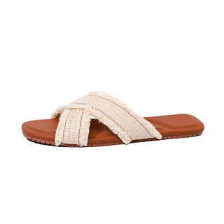 Barphil Slip Resistant Abrasion Resistant Slide Slippers Women's Tan