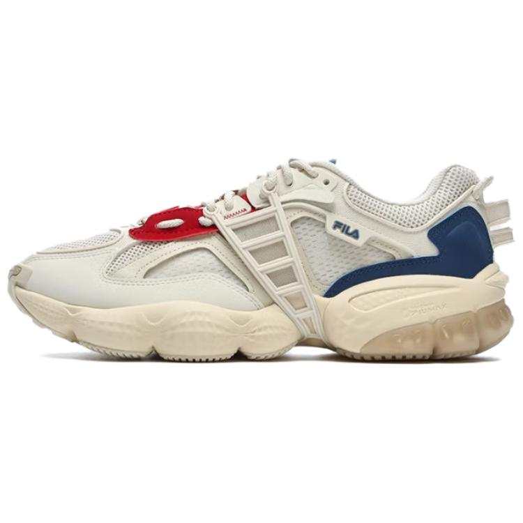 FILA LADDER Abrasion Resistant, Breathable, And Lightweight Support Low top Casual Shoes Men's Beige Yellow