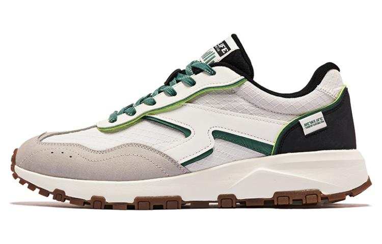 QIAODAN Comfortable And Trendy Slip Resistant Abrasion Resistant Low top Sports Casual Shoes Men's White Black Green
