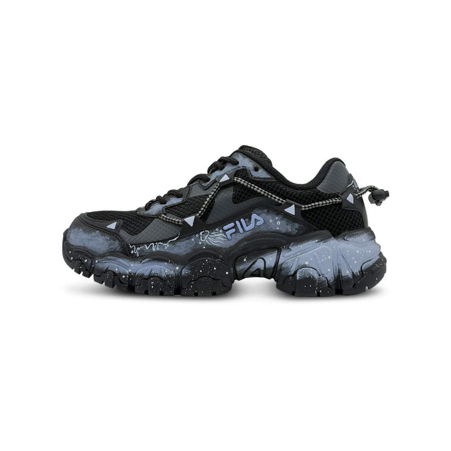 FILA FLUID V2 Coral Cat Cushioning Abrasion Resistant Low top Casual Shoes Unisex Black