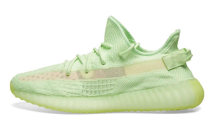 Adidas Originals Yeezy Boost 350 V2 'Glow In The Dark' Fabric Low top Casual Shoes Men's Glow In The Dark Green