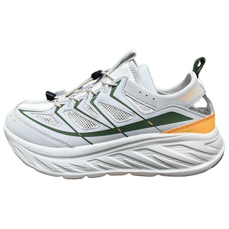Erke Breathable Lightweight Breathable And Lightweight Low top Casual Shoes Men's White Gray Green