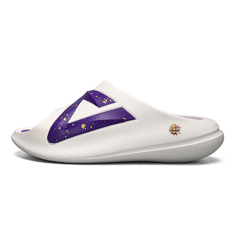 PEAK Taichi Chubby Slippers Quiet Slip Resistant Odor Resistant Abrasion Resistant Slide Slippers Men's Ivory Purple