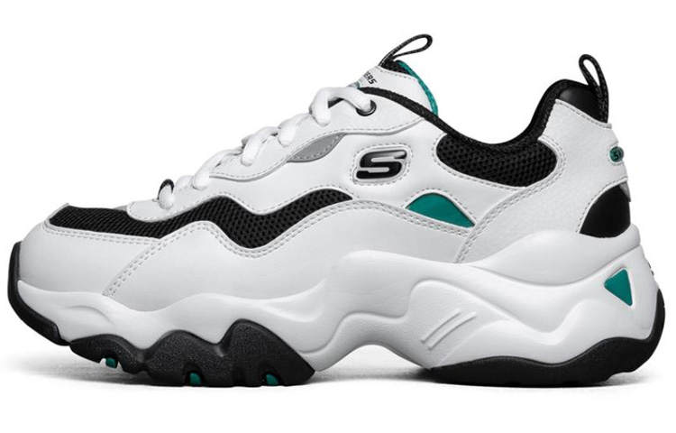 Skechers D'LITES 3.0 3.0 Mesh, Artificial Leather Low top Casual Shoes Women's White Black Green
